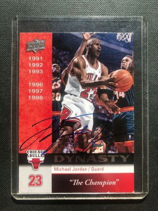 23 Michael Jordan Upper Deck Dynasty Autograph Card W/ Upper Deck
