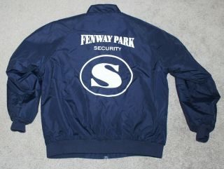 FENWAY PARK SECURITY JACKET Men ' s Large L Blue Boston Red Sox Fleece Lined Nylon 2