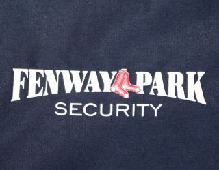 FENWAY PARK SECURITY JACKET Men ' s Large L Blue Boston Red Sox Fleece Lined Nylon 4