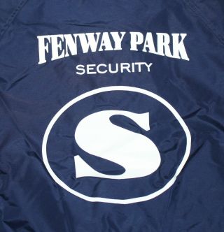 FENWAY PARK SECURITY JACKET Men ' s Large L Blue Boston Red Sox Fleece Lined Nylon 5