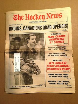 The Hockey News,  May 6,  1977,  Vol 30 No 31,  40p: Team Canada Humilated By Soviet