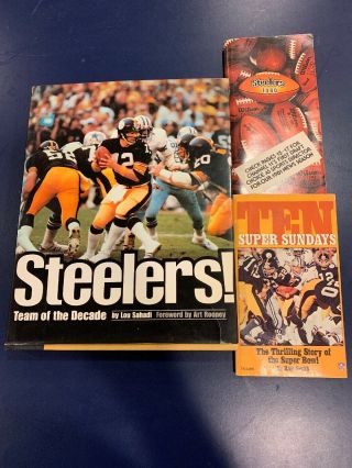 Steelers Team Of The Decade 1979 Book By Lou Sahadi Pittsburgh Football,  2 More