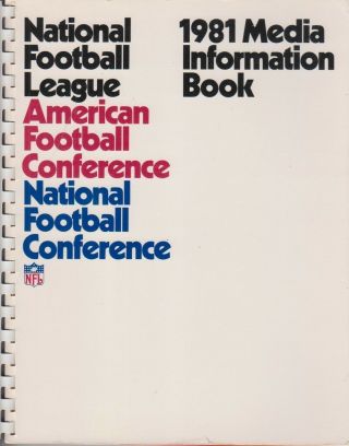1981 National Football League Media Information Book Vg - Ex