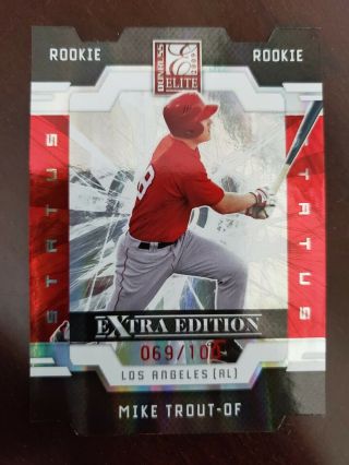 Mike Trout 39/100 2009 Donruss Elite Extra Edition Red Rookie Rc
