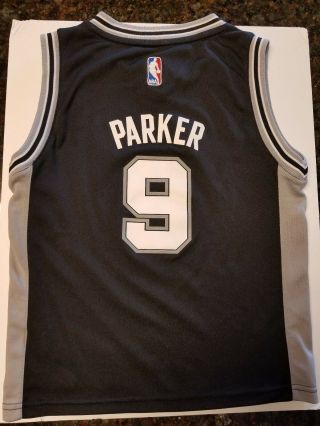 Tony Parker 9 San Antonio Spurs Adidas Youth 2014 - 15 Swingman NBA Jersey (Lrg) 2