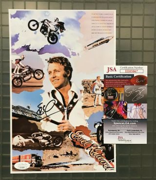 Evel Knievel Signed 6x8 Photo Autographed Auto Jsa Loa Stunt Performer