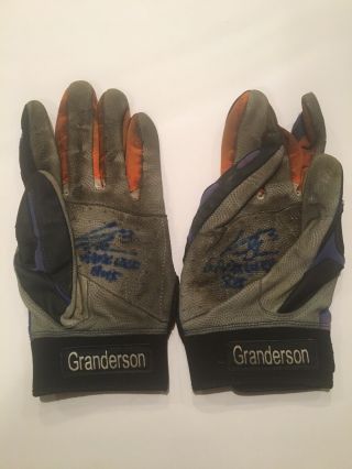 Mets Curtis Granderson Game Batting Gloves Autographed G/u 2015 Toms Of Use