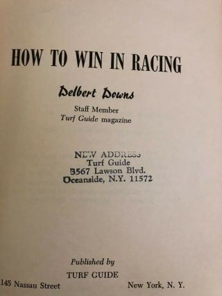 How to Win in Racing - Delbert Downs 1955 Horse Race Handicapping 2