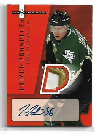 2005 - 06 Fleer Hot Prospects Jussi Jokinen Prized Prospects Rc Auto Patch Red /50