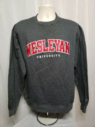 Wesleyan University Adult Large Gray Long Sleeve Sweatshirt