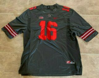 Jt Barrett 16 Ohio State Buckeyes Gray W/ Red Adult Nike Sewn Jersey Xxl