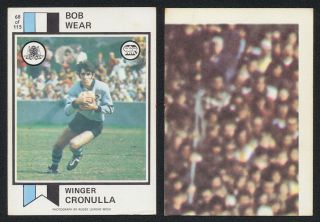 Bob Wear 1974 Scanlens Rugby League Card 68