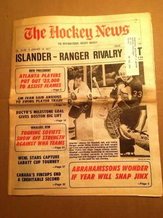 The Hockey News,  Jan 14,  1977,  Vol 30 No 15,  40p: Touring Soviets Against Wha