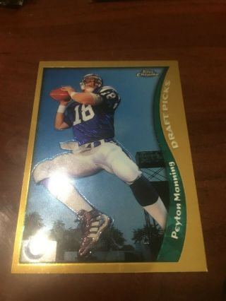 1998 Topps Chrome Peyton Manning Colts Draft Picks Rookie Card 165 " Rare "