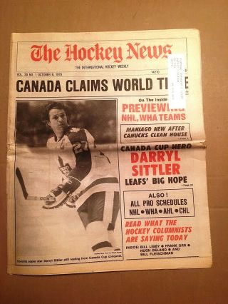 The Hockey News,  Oct 8,  1976,  Vol 30 No 1,  44p: Darryl Sittler On Cover,  Wha