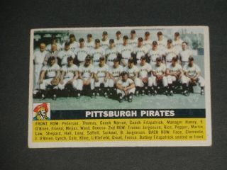 1956 Topps Pittsburgh Pirates Team Card,  121,  Ex,