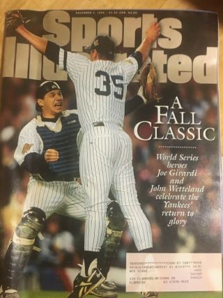 Sports Illustrated November 4,  1996 - Joe Girardi / John Wetteland