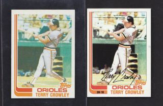 1982 Topps Pure True Blackless 232 Terry Crowley Orioles No Position Scarce B
