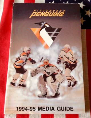 1994 - 95 Pittsburgh Penguins Nhl Media Press Guide Yearbook Jagr Francis Cover
