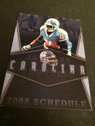 2008 North Carolina Tar Heels College Football Pocket Schedule 87 Brandon Tate
