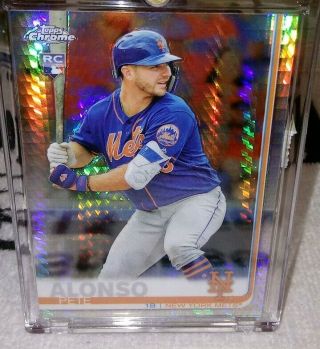 2019 Topps Chrome Prism Refractor Pete Alonso Rc Ny Mets Ssp