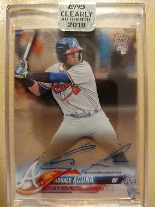 2018 Topps Clearly Authentic Ronald Acuna Jr Encased Autograph Auto Rc Rookie