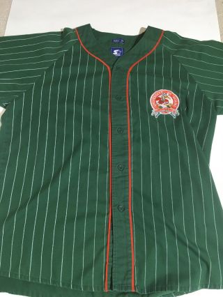 90s Vtg University Of Miami Hurricanes Classic Stripe Starter Baseball Jersey Xl