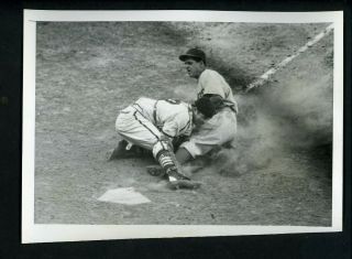 Joe Garagiola Marv Rackley 1947 Press Photo Brooklyn Dodgers St.  Louis Cardinals