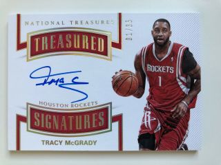 17 - 18 National Treasures Signatures Tracy Mcgrady Autograph Auto Card 01/35 1/1