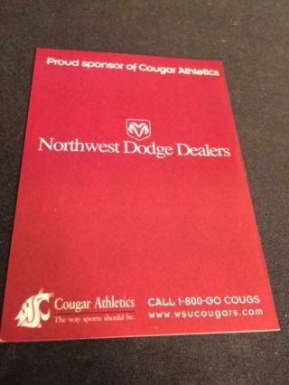 1999 Washington State Cougars College Football Pocket Schedule NW DODGE Version 2