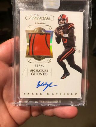 2018 Flawless Baker Mayfield Rpa Signature Gloves 23/25 Browns Oklahoma