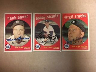 Bobby Shantz Ny Yankees Signed 1959 Topps Card With