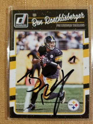 Ben Roethlisberger Hand Signed Autographed 2016 Donruss Panini Card With