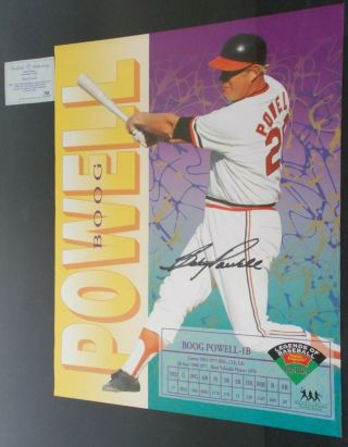 Boog Powell Signed 16x20 Poster 1994 Autographed Bagel Bites Mail In Orioles