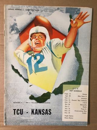 1957 Tcu Horned Frogs Vs Kansas Jayhawks Football Program