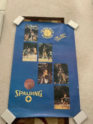 Golden State Warriors Poster Spalding Basketball Nba Rare Vintage 1980’s