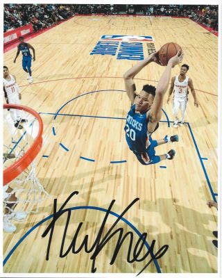 Kevin Knox Autographed Signed Basketball 8x10 Photo W/coa York Knicks Dunk
