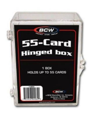 4 Bcw 55 Count Hinged Plastic Baseball Trading Card Boxes Hinge Protector Box