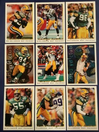 1995 Topps Green Bay Packers Complete Team Set 15 W Inserts Favre,  White Look
