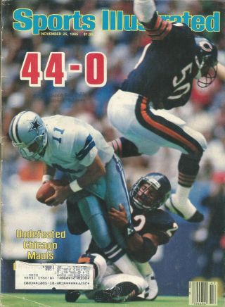Chicago Bears Mike Singletary Dave Duerson 1985 Sports Illustrated Sb Champions