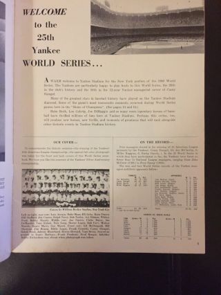 1960 World Series Official Program York Yankees vs.  Pittsburgh Pirates 4