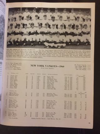 1960 World Series Official Program York Yankees vs.  Pittsburgh Pirates 8