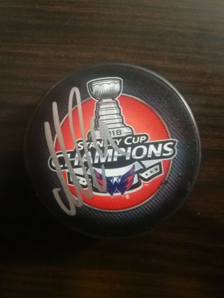 Nicklas Backstrom Washington Capitals Stanley Cup Champions Signed Puck Proof