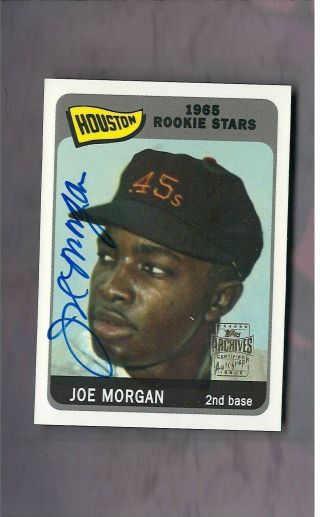 Topps Archives Certified Autograph Issue Hof Joe Morgan On Card Auto