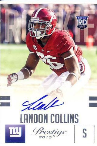 Landon Collins Rc Rookie Draft Auto Autograph Alabama Crimson Tide College 2015
