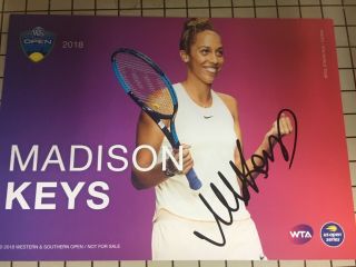 2018 Western & Southern Exclusive Tennis Card Autograph Madison Keys W/ Proof