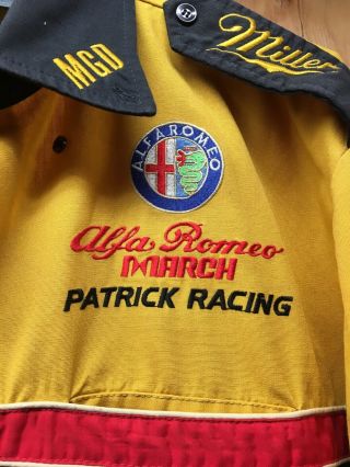 Authentic 1990 Patrick Racing Miller Draft Alfa Romeo Pit Crew Shirt L 2