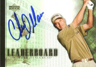 Chris Dimarco Authentic Signed Card 2001 Upper Deck Leaderboard 100 W/