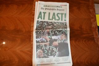 Philadelphia Eagles Bowl Newspaper At Last Philadelphia Inquirer 2/5/18