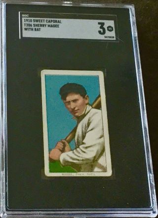 1909 - 11 T206 White Border Sherry Magee Sweet Caporal 350/25 - Giants Sgc 3 Vg